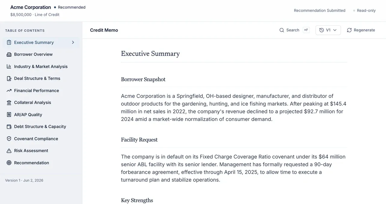 Credit Artifact Generation preview